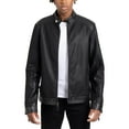 thumbnail image 1 of X RAY Jeans Men's PU Racer Jacket with Faux Shearling Lining, Black, XL, 1 of 8