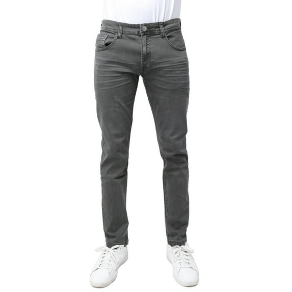 X RAY Jeans Men's Slim Fit Skinny Stretch Comfy Washed Denim Colored Jeans Pants, Grey - 91159, 34W X 32L