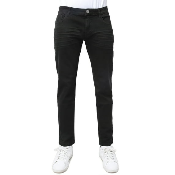 X RAY Jeans Men's Slim Fit Skinny Stretch Comfy Washed Denim Colored Jeans Pants, Jet Black - 91159, 34W X 30L