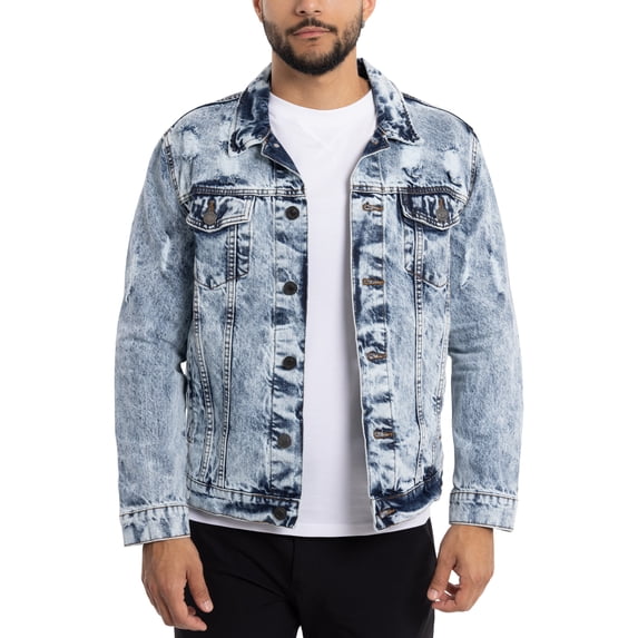 X RAY Jeans Mens Denim Jacket, Acid Blue, S