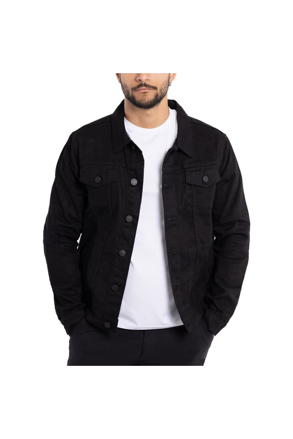 Jeans Mens Denim Jacket, Jet Black, S