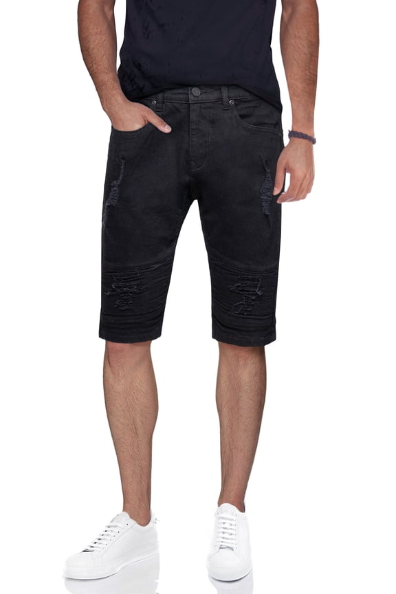X RAY Jeans Mens Denim Jean Shorts Slim Look Stretch Casual Knee Legth Hem 12" Inseam