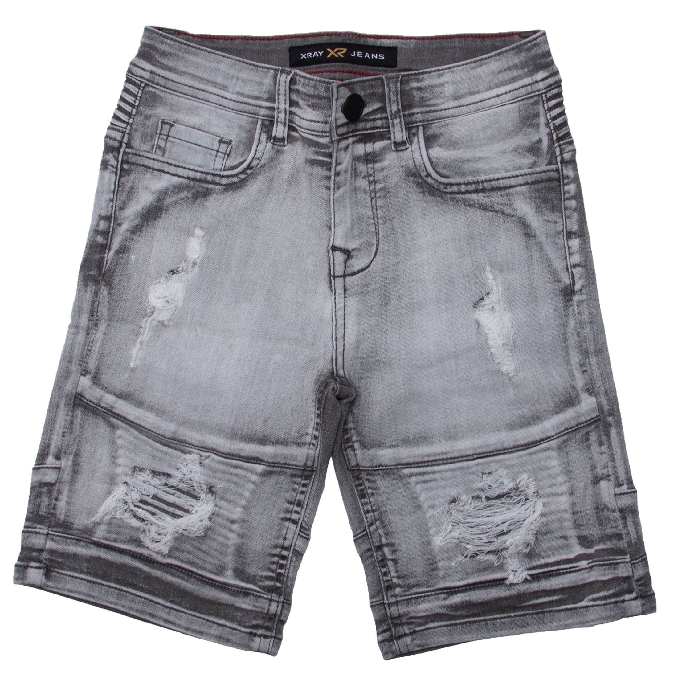 Grey distressed fashion shorts