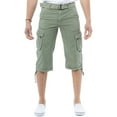 thumbnail image 1 of X RAY JEANS Mens Belted 18" Inseam Below Knee Long Cargo Shorts, Leaf Green, 46, 1 of 5