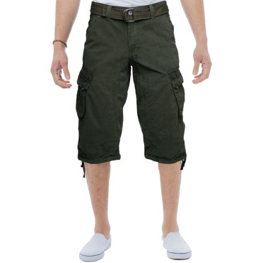 LAVIQK Men's Cargo Shorts - 16" Inseam, Multi-Pocket Twill Shorts, Relaxed Fit For Work & Casual Wear