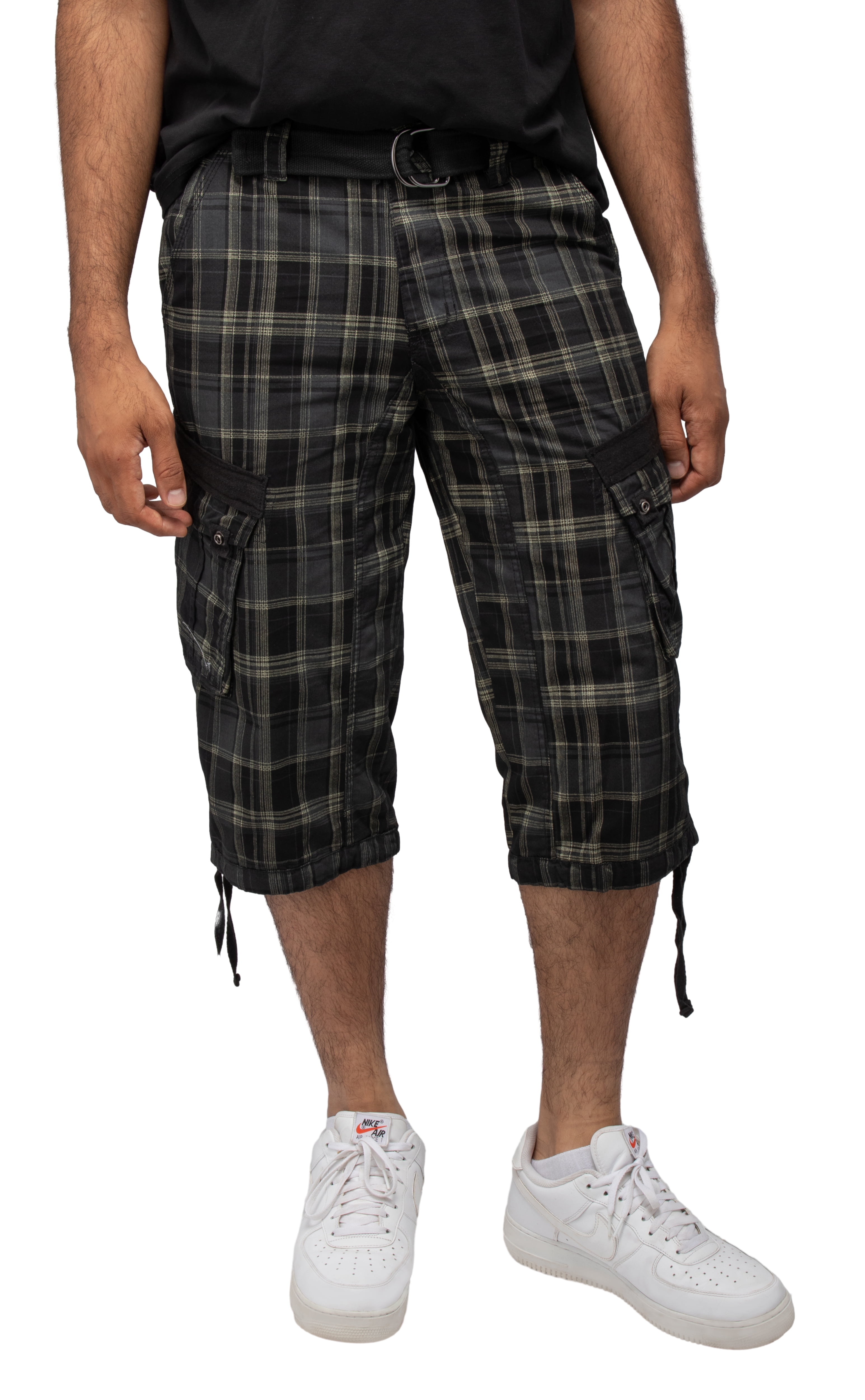 Mens white three hot sale quarter length shorts
