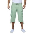 thumbnail image 1 of X RAY JEANS Mens Belted 18" Inseam Below Knee Long Cargo Shorts, Pastel Green, 30, 1 of 6