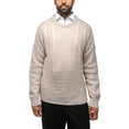 thumbnail image 1 of X RAY JEANS Mens Crewneck Mixed Texture Sweater, Sand, XL, 1 of 8