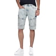 thumbnail image 1 of X RAY Men's Cargo Biker Denim Shorts Slim Fit Casual Moto Stretch Knee Length Jean Shorts for Men, Bleach, 1 of 7