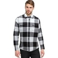 thumbnail image 1 of X RAY Men's Casual Lightweight Plaid Shirt Jacket, Black/White, 1 of 6