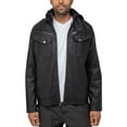 thumbnail image 1 of X RAY Jeans Mens Grainy PU Hooded Jacket with Faux Shearling Lining, Black, M, 1 of 10