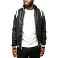thumbnail image 1 of X RAY Jeans Mens Grainy PU Hooded Jacket with Faux Shearling Lining, Black/White, L, 1 of 9