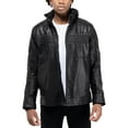 thumbnail image 1 of X RAY Jeans Mens Grainy PU Leather Hooded Jacket with Faux Shearling Lining, Black, L, 1 of 8