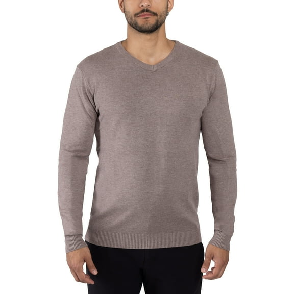 X RAY JEANS Mens Basic V-Neck Sweater Pullover, Concrete, 4XL