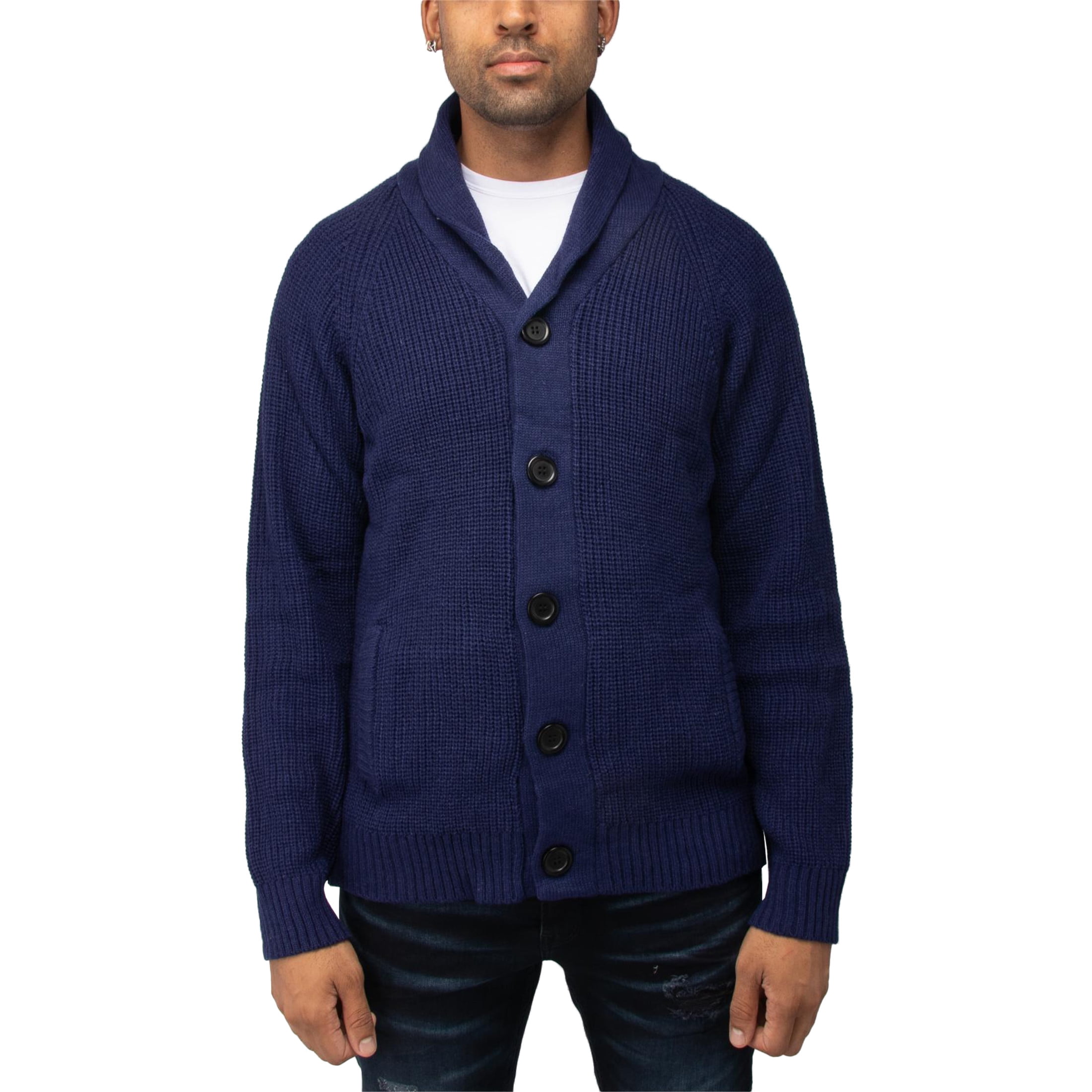 Navy blue shawl collar sweater online