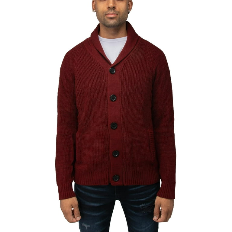 X RAY JEANS Mens Shawl Collar Cardigan Burgundy XL Walmart