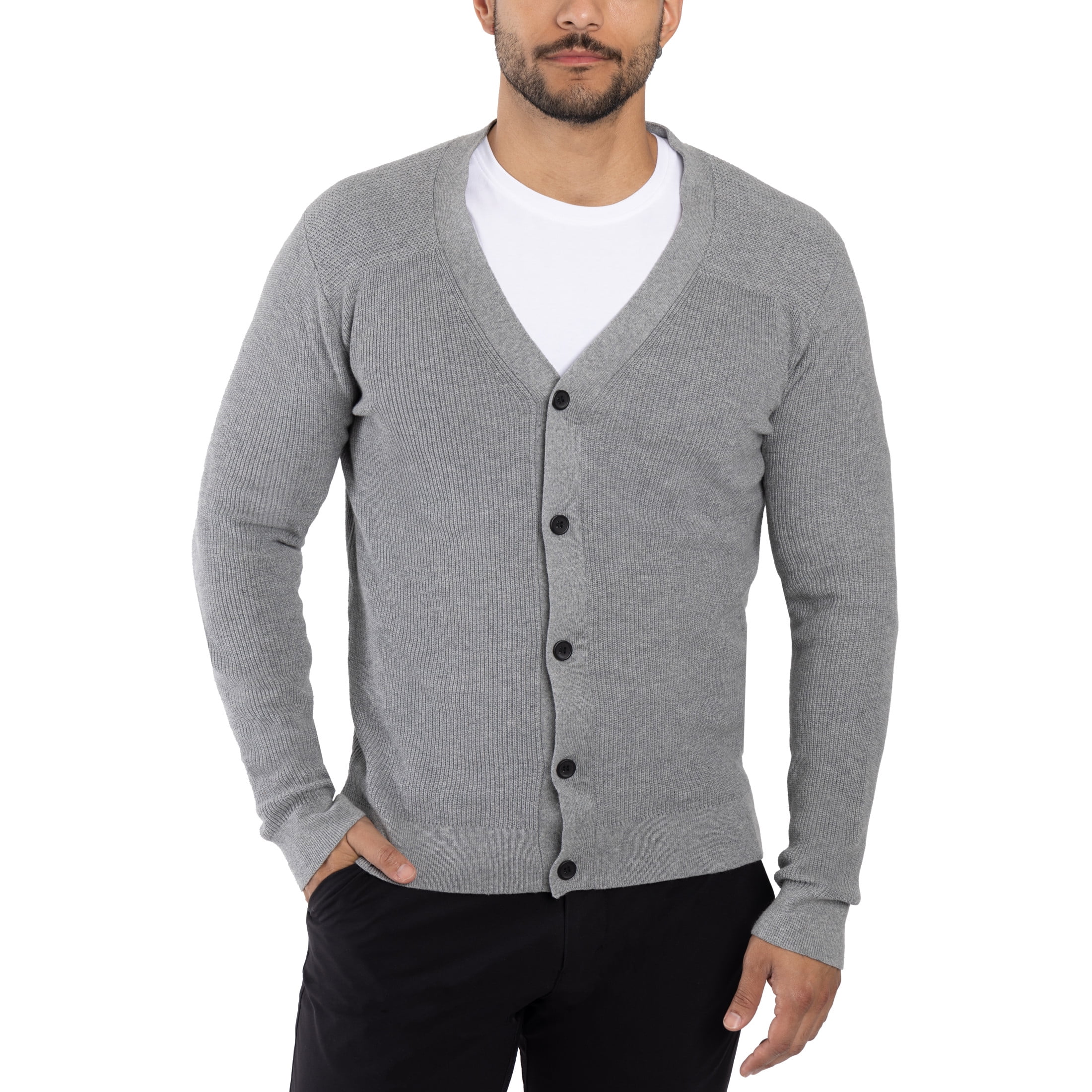 X RAY JEANS Mens Cotton Cardigan Sweater Grey XL Walmart