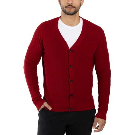 X RAY JEANS Mens Cotton Cardigan Sweater, Jester Red, S