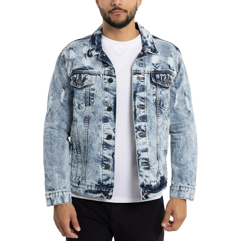 X RAY Men s Slim Washed Ripped Denim Jacket