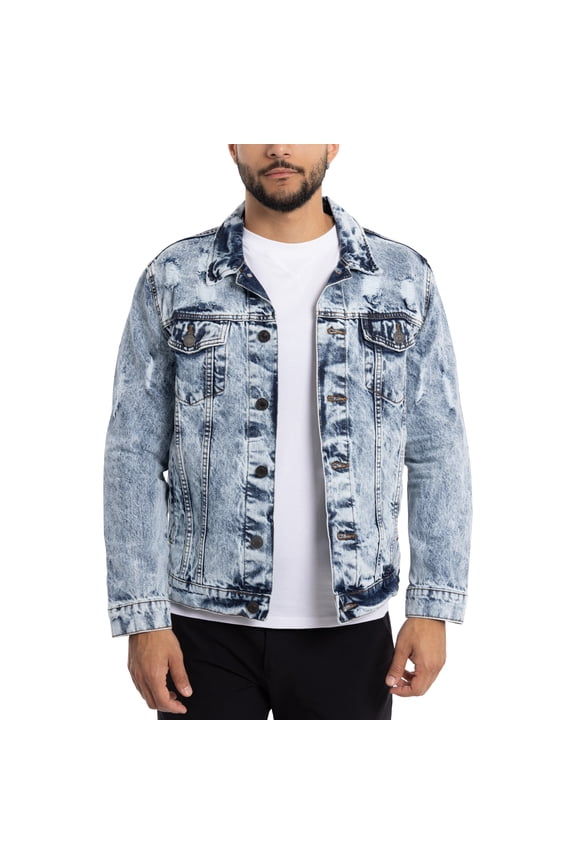Jeans Mens Denim Jacket, Acid Blue, XL