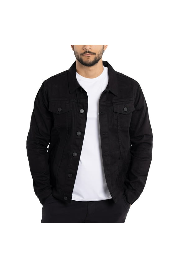 Jeans Mens Denim Jacket, Jet Black, L