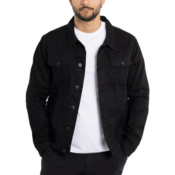 X RAY Jeans Mens Denim Jacket, Jet Black, L
