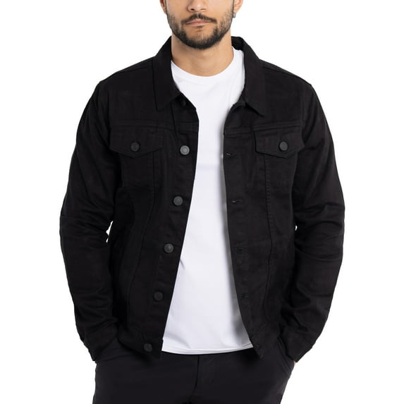 X RAY Jeans Mens Denim Jacket, Jet Black, XL