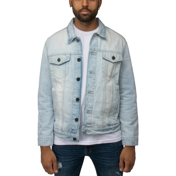 X RAY Jeans Mens Denim Jacket, Bleach Wash, S