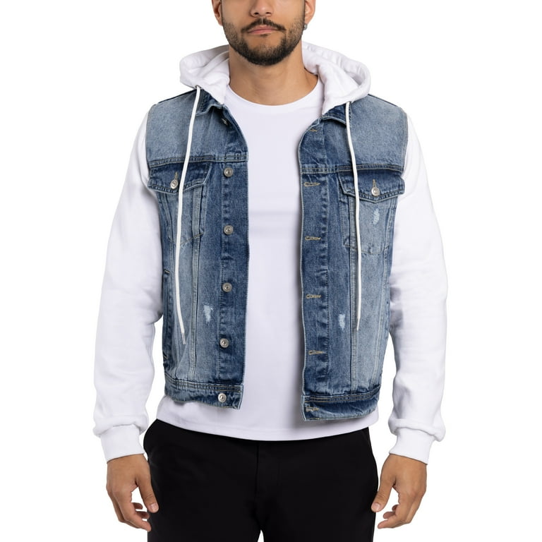 x-ray ダメージ　デニムジャケット X RAY Jeans Mens Denim Jacket, Med Blue, L - Walmart.com