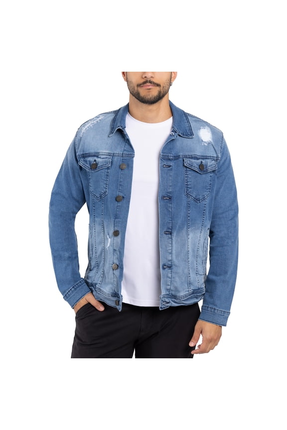 Jeans Mens Denim Jacket, Med Blue, L
