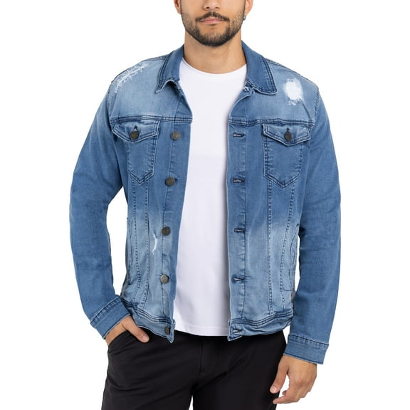 X RAY Jeans Mens Denim Jacket, Med Blue, S