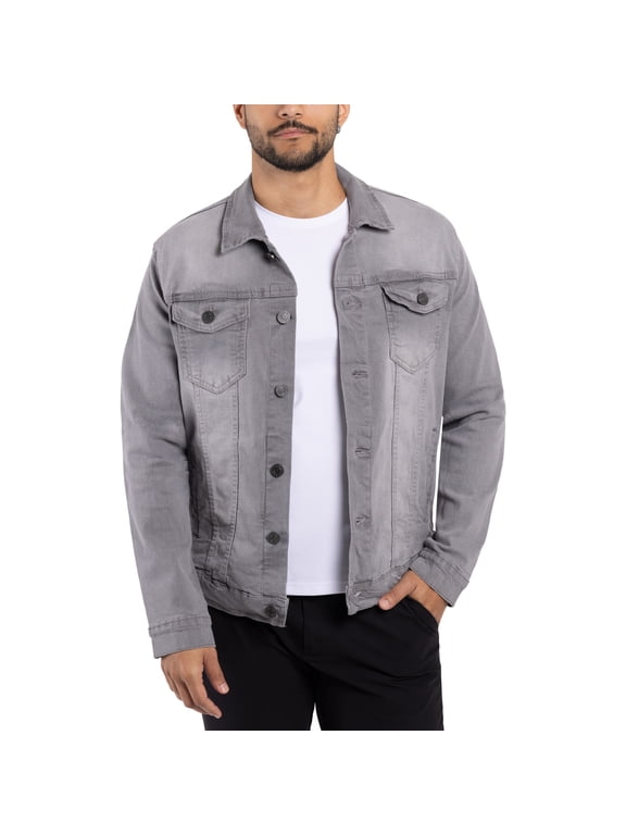 Jeans Mens Denim Jacket, Med Grey, S
