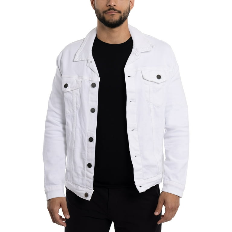 X RAY Jeans Mens Denim Jacket, White, S