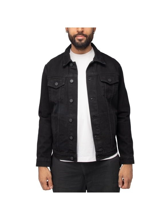 Jeans Mens Tiger Savage Skull Denim Jacket, Black, 2XL
