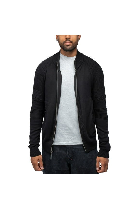 JEANS Mens Full-Zip Sweater Jacket, Black, XL