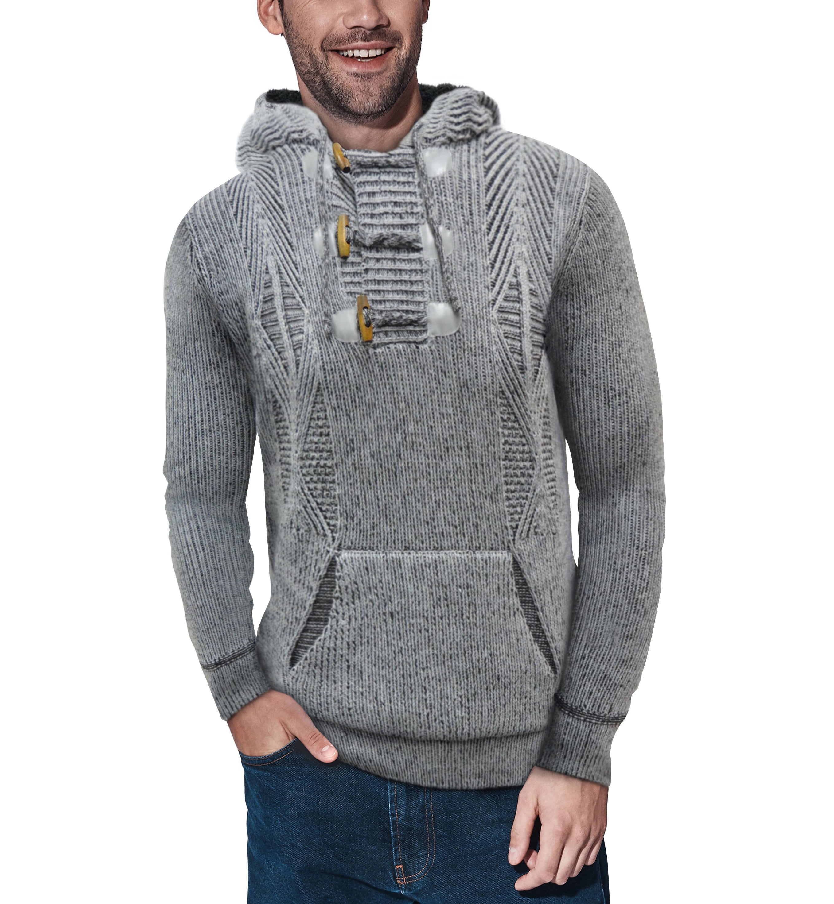 X RAY Men's Knitted Fashion Sweater Pullover Long Sleeve Slim Fit Casual  Trendy Hoodie Cowl Neck Sweater for Men - Walmart.com