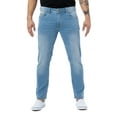 thumbnail image 1 of X RAY Men's BCI Organic Cotton Denim Jeans, Slim Look Leg Fashion Stretch Denim Pants, Sustainable - Light Blue, 34W x 32L, 1 of 5