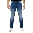 thumbnail image 1 of X RAY Men's BCI Organic Cotton Denim Jeans, Slim Look Leg Fashion Stretch Denim Pants, Sustainable - Dark Blue, 36W x 32L, 1 of 5
