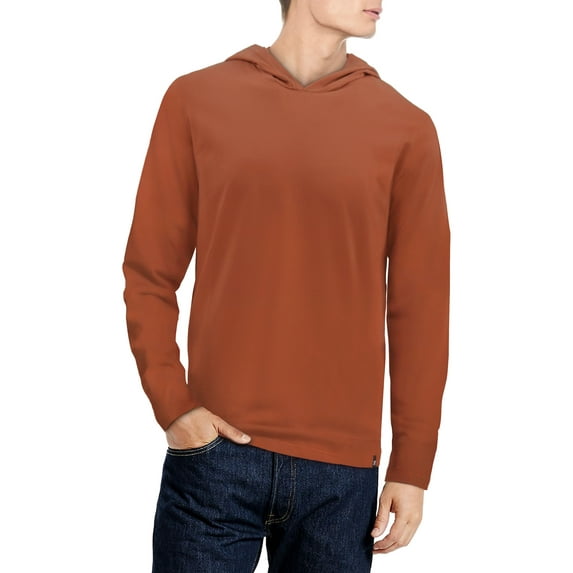 X RAY Men's Premium Cotton Long Sleeve Hooded T-Shirt, Soft Stretch Slim Fit Lightweight Tee for Men