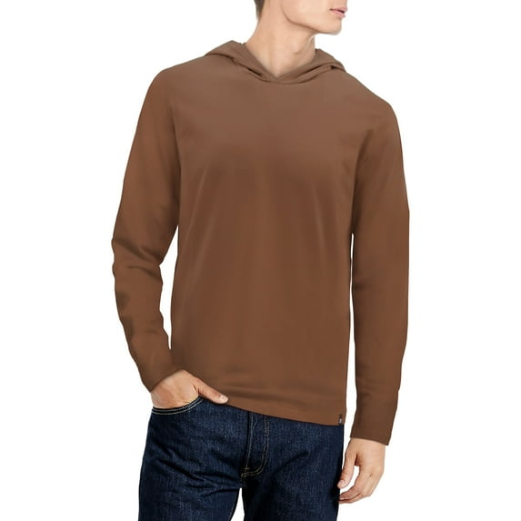X RAY Men's Premium Cotton Long Sleeve Hooded T-Shirt, Soft Stretch Slim Fit Lightweight Tee for Men