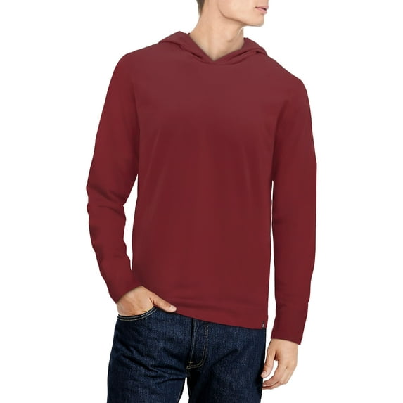 X RAY Men's Premium Cotton Long Sleeve Hooded T-Shirt, Soft Stretch Slim Fit Lightweight Tee for Men