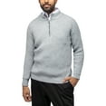 thumbnail image 1 of X RAY JEANS Mens Ribbed Mock Neck Quarter-Zip Sweater, Light Grey, L, 1 of 7