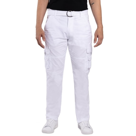 X RAY JEANS Mens Utility Cargo Pants, White, 32X32