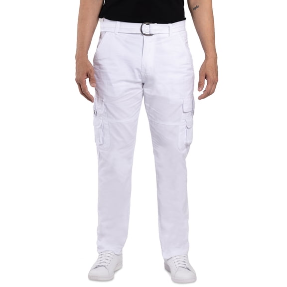 X RAY JEANS Mens Utility Cargo Pants, White, 34X32