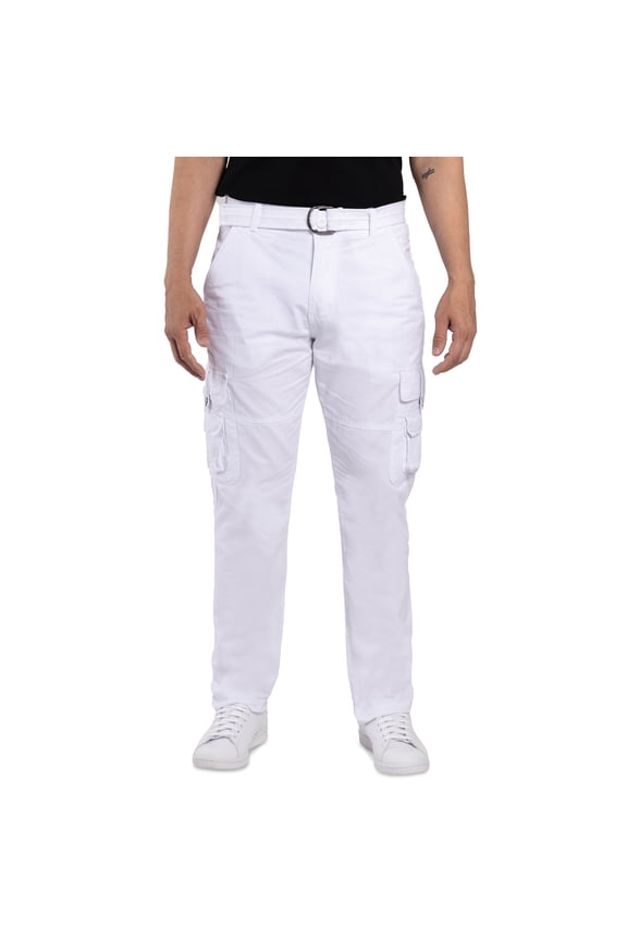 JEANS Mens Utility Cargo Pants, White, 34X32