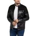 thumbnail image 1 of X RAY Jeans Mens Shiny PU Jacket with Faux Suede Detailing with Faux Shearling Lining, Black/Black, M, 1 of 9