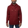thumbnail image 1 of X RAY JEANS Mens Cable Knit Cowl Neck Sweater, Burgundy, 2XL, 1 of 5