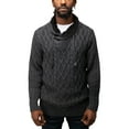 thumbnail image 1 of X RAY JEANS Mens Cable Knit Cowl Neck Sweater, Charcoal, S, 1 of 5