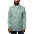 thumbnail image 1 of X RAY JEANS Mens Cable Knit Cowl Neck Sweater, Sage, M, 1 of 5