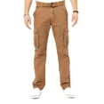 thumbnail image 1 of X RAY Men's Soft Casual Cotton Cargo Pants W/ Deep Pockets & Belt for Work and Travel, British Khaki, 40W X 32L, 1 of 5